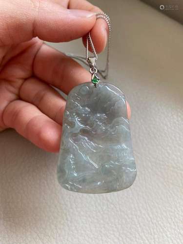 Natural Scenery Jade Pendant, Chinese Vintage Style Outdoor ...