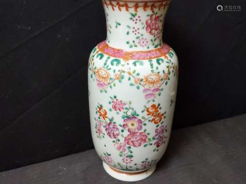 c1900 Famille Rose Antique Chinese vase 8.75"