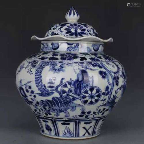 Chinese antique Yuan dynasty style blue and white porcelain ...