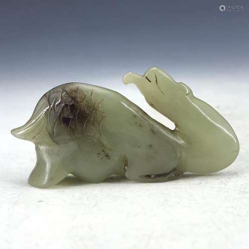 Chinese antique - old jade hand-carved  Swan shape decoratio...