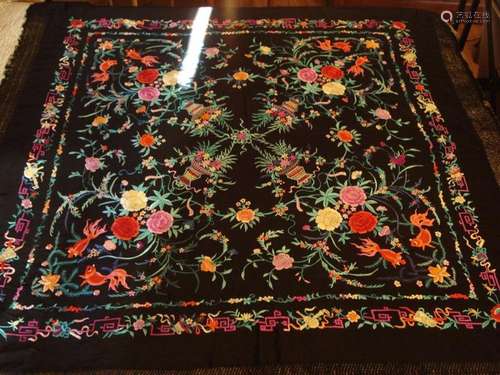 RARE! 1920s Exquisite Antique Chinese silk embroidered piano...