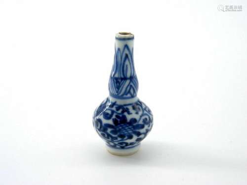 Miniature Kangxi Blue and White Double Gourd Vase