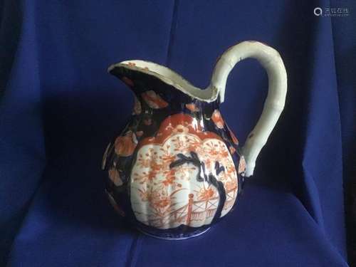 Antique Japanese or Chinese Jug In Imari Style. Cobalt/Rust/...