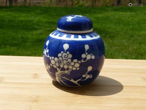 19th C. Kangxi Mark Chinese Antique Small Cherry Blossom Gin...