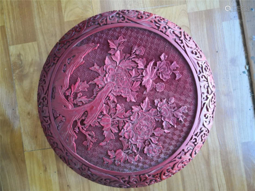 Chinese carved cinnabar31cm lacquered Big box