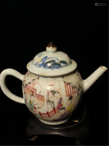 "ANTIQUE Chinese Famille Rose Teapot early 18th"