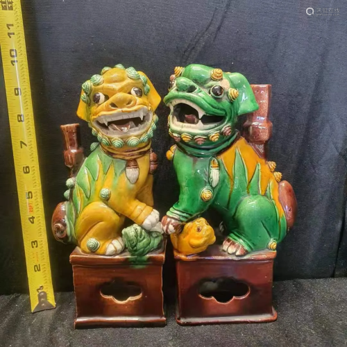 A pair of Qing Dynasty lions