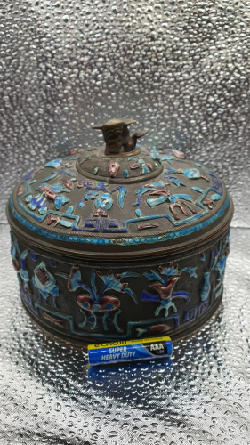 Republic of China silver-plated blue jar