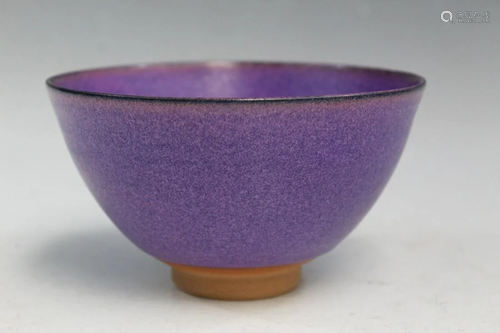 Japanese Purple Color Pottery Bowl