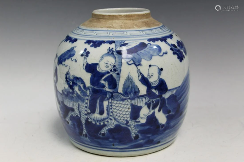 Chinese Blue and White Porcelain Jar