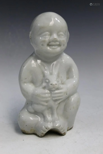Chinese White Glazed Porcelain Boy
