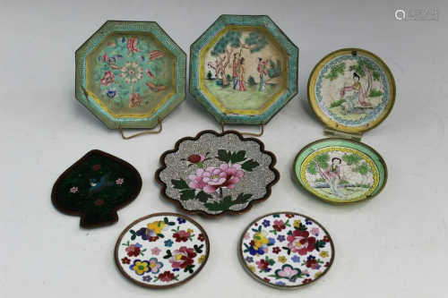 Group of Chinese Enameled Small Dishes