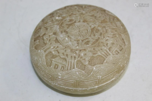 Chinese Carved Soapstone Box