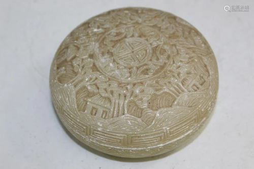 Chinese Carved Soapstone Box