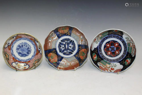 Three Japanese Imari Porcelain Bowls
