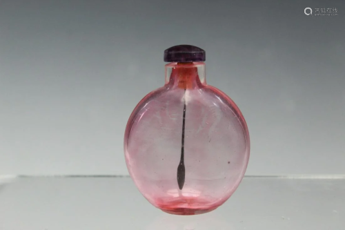 Chinese Pink Glass Snuff Bottle