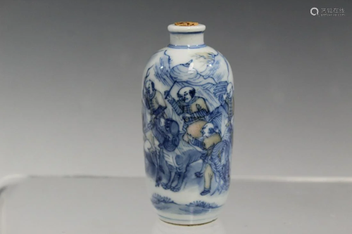 Chinese Blue and White Porcelain Snuff Bottle