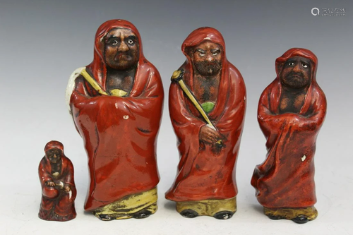 Four Japanese Porcelain Louhan Figures