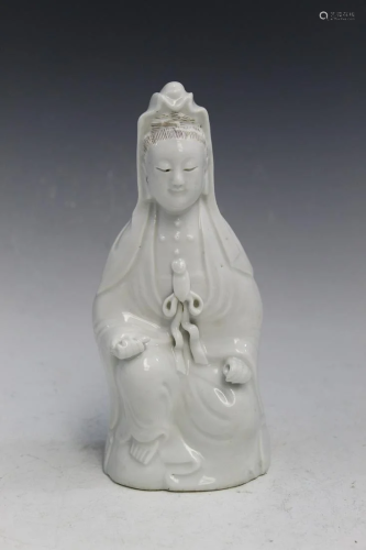 Chinese Blanc de Chine Porcelain Guanyin Statue
