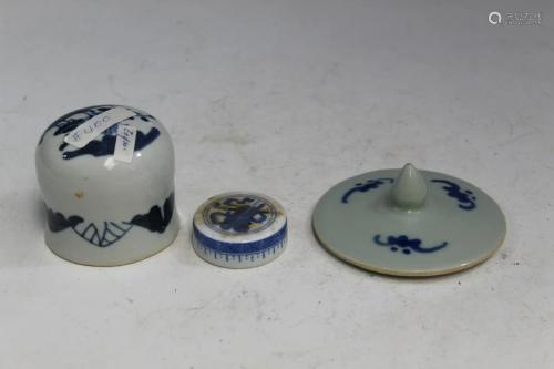 Three Chinese Porcelain Lids