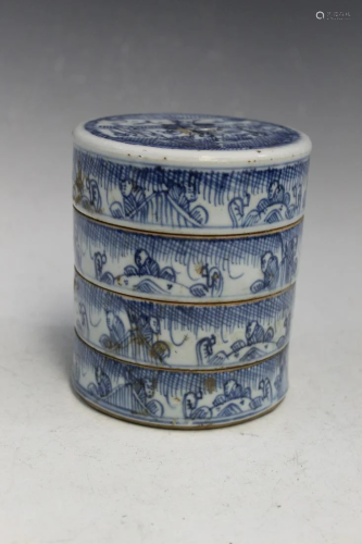 Chinese Blue and White Porcelain Stacking Dish