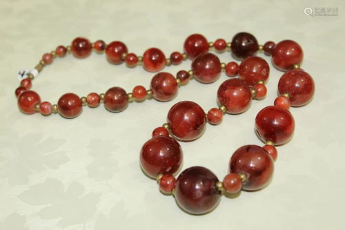 Red Agate Beads Necklace