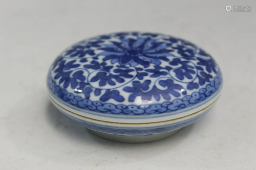 Chinese Blue and White Porcelain Ink Box