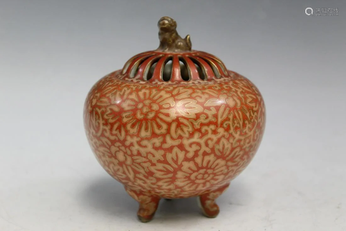 Japanese Kutani Porcelain Incense Burner