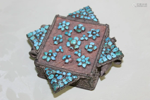 Tibetan Box with Turquoise Decorations