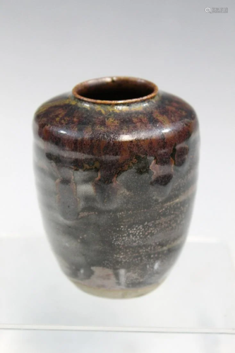 Chinese Brown Glaze Pottery Small Jar