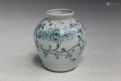 Korean Blue and White Porcelain Small Jar