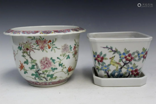 Two Chinese Porcelain Planters