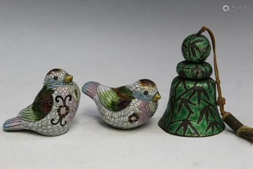 Three Chinese Enameled Items