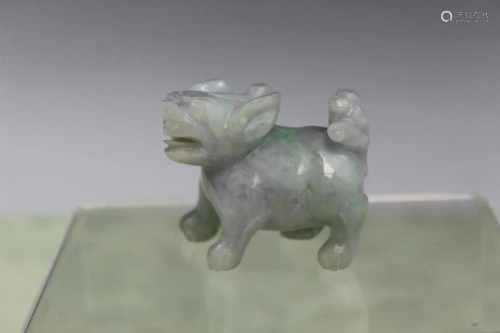 Chinese Carved Jadeite Foo Dog