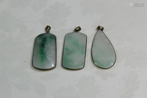 Three Chinese Jadeite Pendants