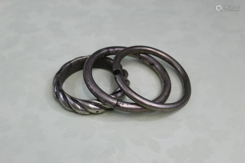 Three Chinese Metal Bangles