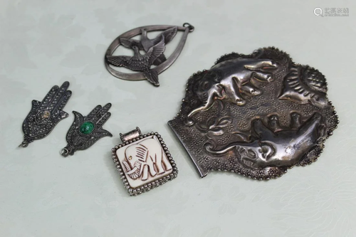 Group of Silver Pendants