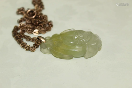 Chinese Carved Jade Pendant Necklace