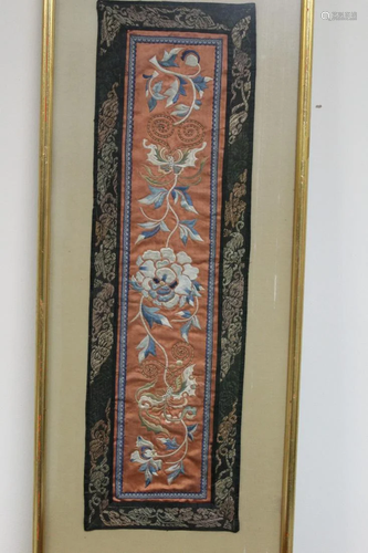 Framed Chinese Embroidery Piece