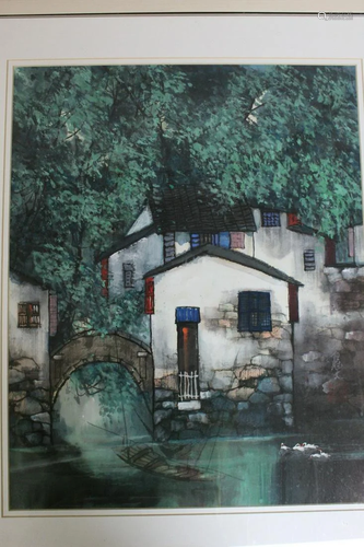 Wu Guanwen, Chinese Watercolor Painting on Paper.