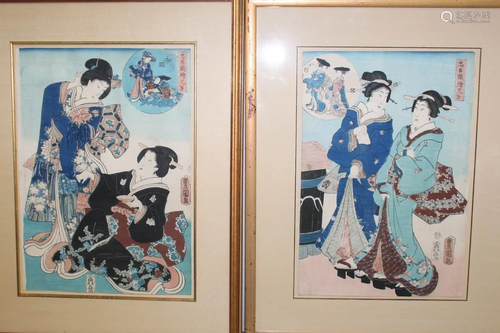 Utagawa Toyokuni, Two Japanese Woodblock Prints.