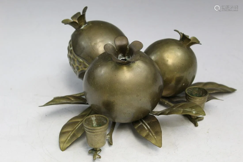 Metal Pomegranate Candle Holder