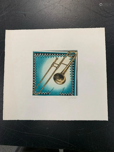 Justin Costin, "Trombone" signed limited edition e...