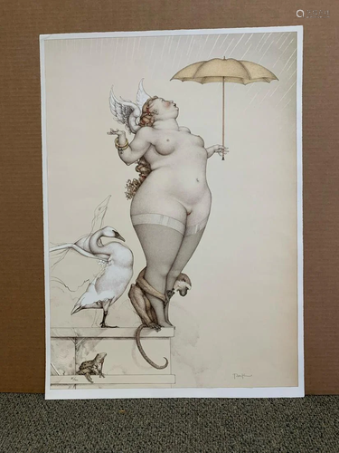 Michael Parkes, "Rain" signed limited edition etch...