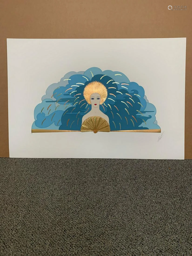 Erte "Storm" signed limited edition serigraph with...