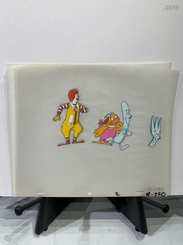 Vintage original hand painted cel of "McDonalds"