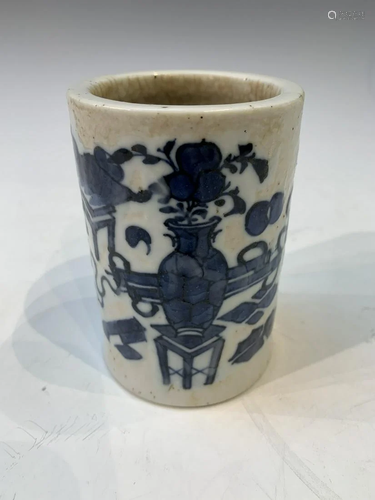 Chinese Blue and White Porcelain Brushpot