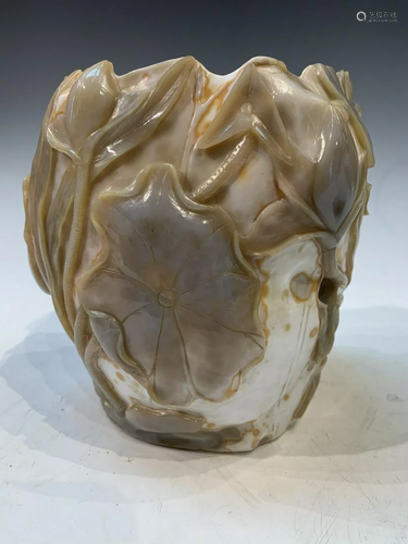 Carved Agate Vase