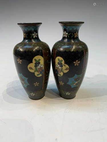 Pair of Japanese Cloisonne Vases