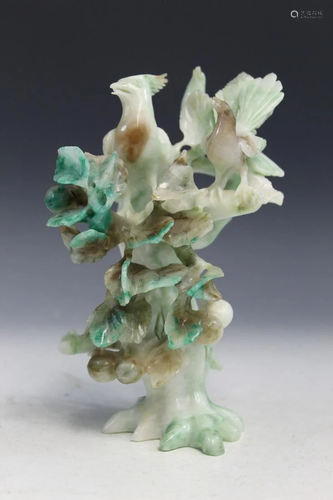 Chinese Carved Jadeite Statue